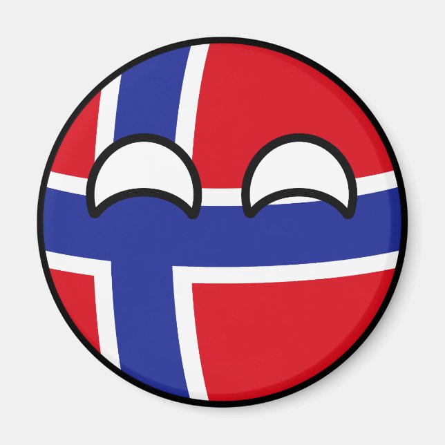 Funny Trending Geeky Norge Countryball Magnet (Framsidan)