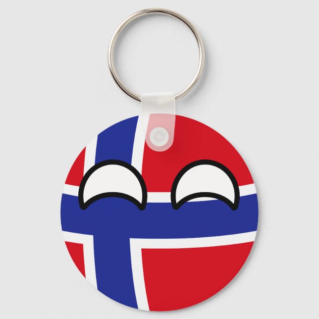 Funny Trending Geeky Norge Countryball Nyckelring (Framsida)