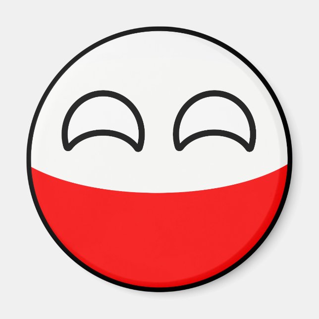 Funny Trending Geeky Polen Countryball Magnet (Framsidan)