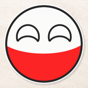 Funny Trending Geeky Polen Countryball Underlägg Papper Rund
