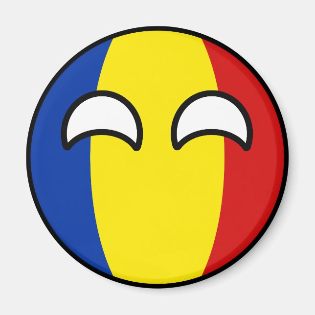 Funny Trending Geeky Rumänien Countryball Magnet (Framsidan)