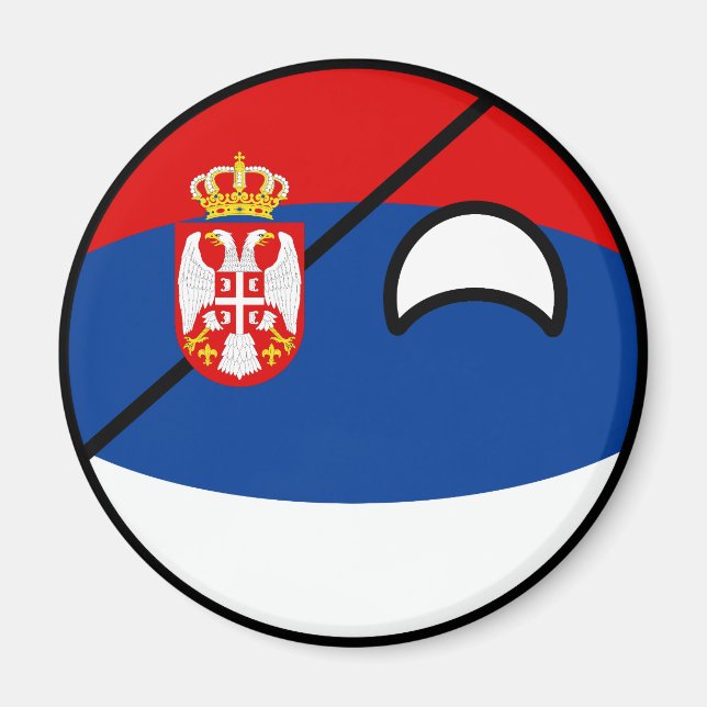 Funny Trending Geeky Serbien Countryball Magnet (Framsidan)