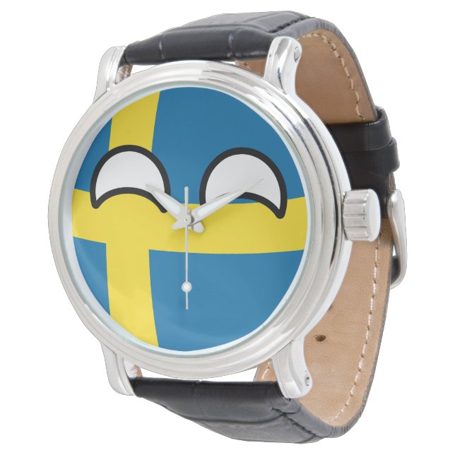 Funny Trending Geeky Sverige Countryball Armbandsur (Vinklad)