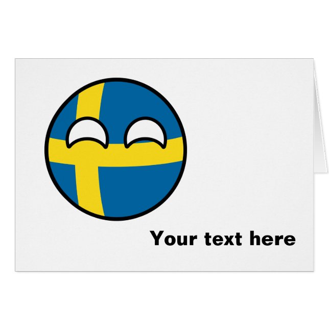 Funny Trending Geeky Sverige Countryball Hälsningskort (Framsidan Horizontal)