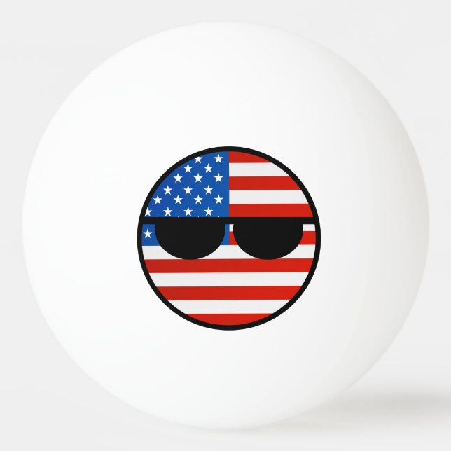 Funny Trending Geeky USA Countryball Pingisboll (Framsidan)