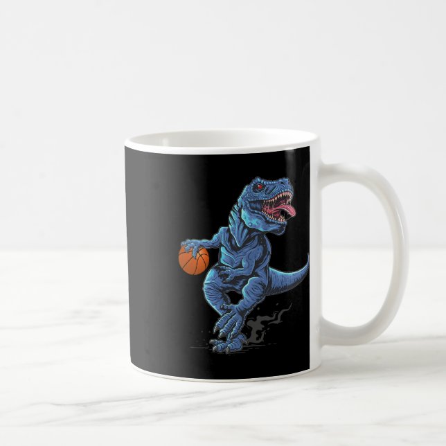 Funny Trex Dinosaur Playing Sketll Player Lover  Kaffemugg (Höger)