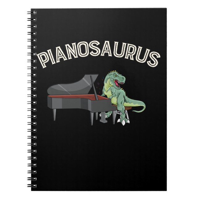 Funny Trex Piano Player Dinosaurs Musician Anteckningsbok (Framsidan)