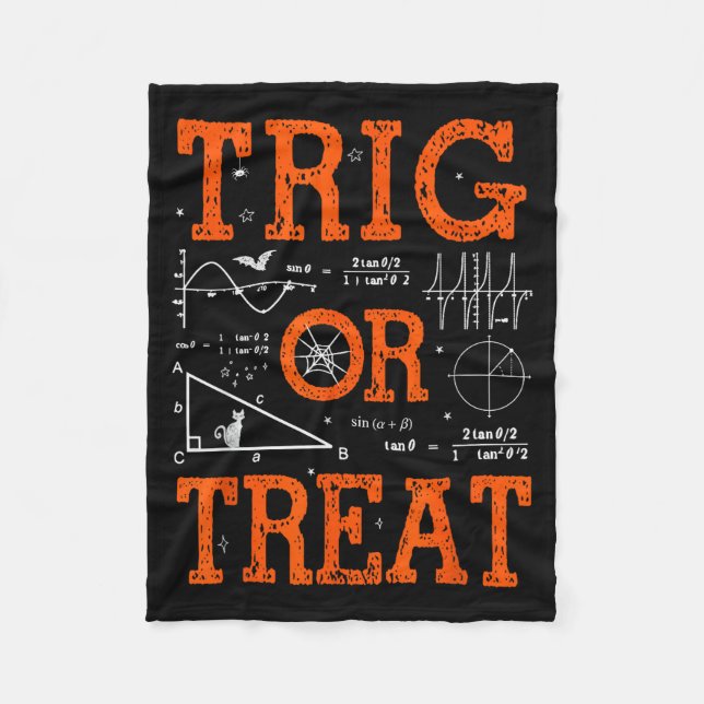 Funny Trig Or Treat Trigonometry Math Teacher Hall Fleecefilt (Framsidan)