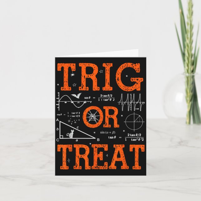 Funny Trig Or Treat Trigonometry Math Teacher Hall Kort (Framsida)