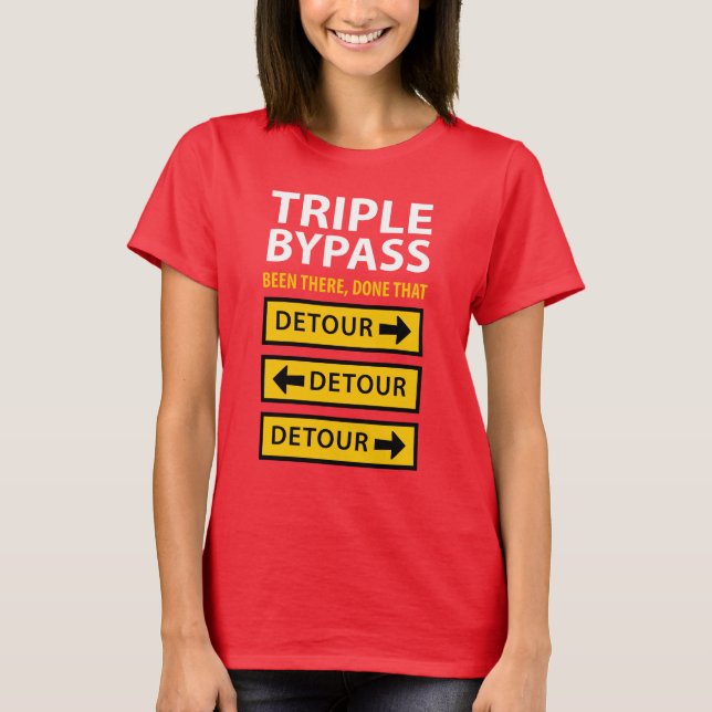 Funny trippel Bypass Heart Survivor T Shirt (Framsida)