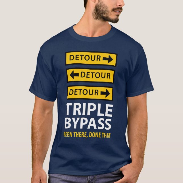 Funny trippel Bypass Heart Survivor Tee (Framsida)