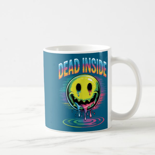 Funny Trippy Dead Inside Quote Sarcasm Meme Gothic Kaffemugg (Höger)