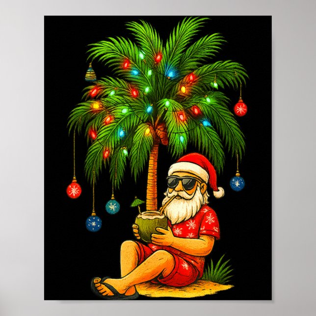 Funny Trocal Santa Christmas Tree For Men Women Ki Poster (Framsidan)