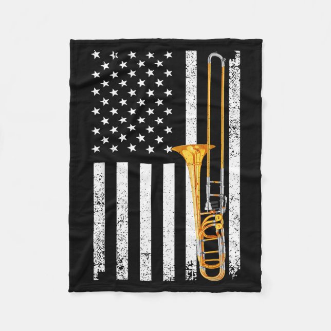 Funny Trombone Design For Men Women Musician Tromb Fleecefilt (Framsidan)