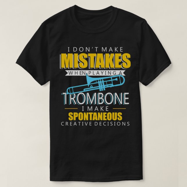 Funny Trombone Music Instrument Player T Shirt (Design framsida)