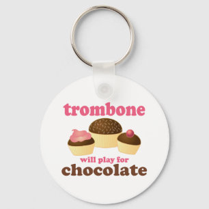 Funny Trombone Play for Chocolate Nyckelring