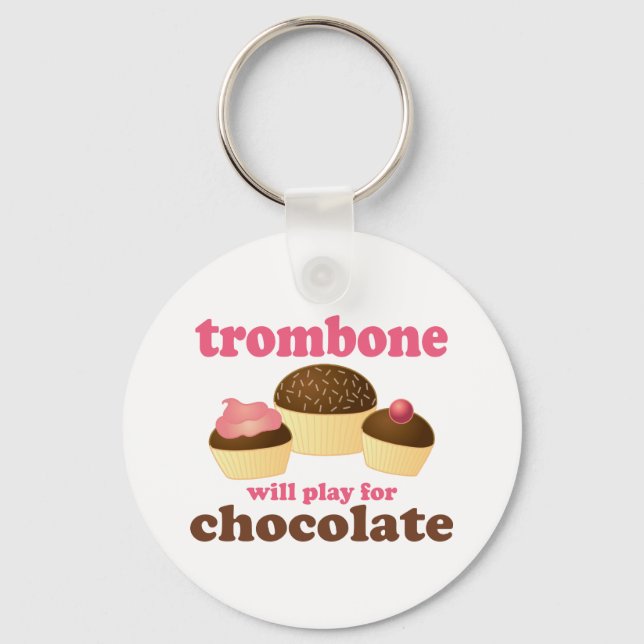 Funny Trombone Play for Chocolate Nyckelring (Framsida)