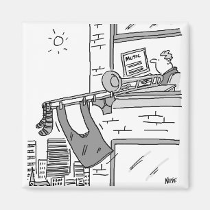 Funny Trombone Player Musician Magnet