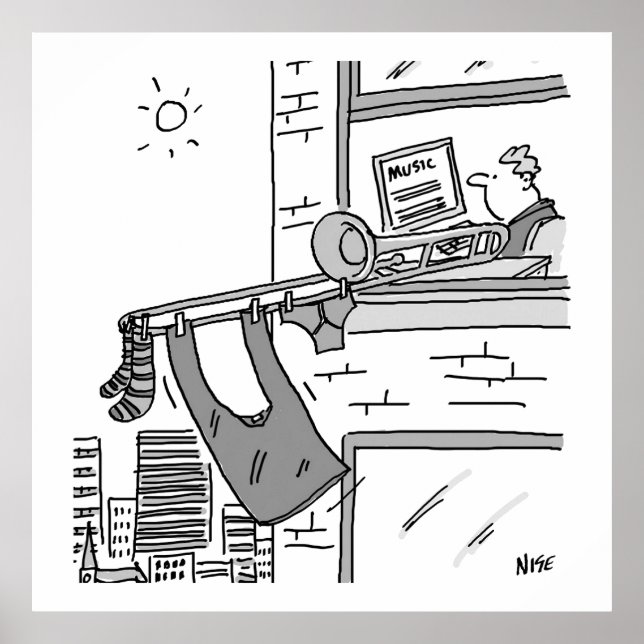 Funny Trombone Player Musician Poster (Framsidan)