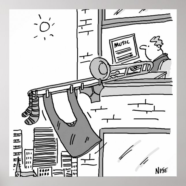 Funny Trombone Player Musician Poster (Framsidan)