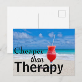 Funny Tropical Beach Photo Typography Vykort