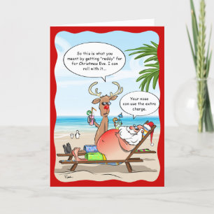 Funny Tropical jultomten Rudolph Helgkort