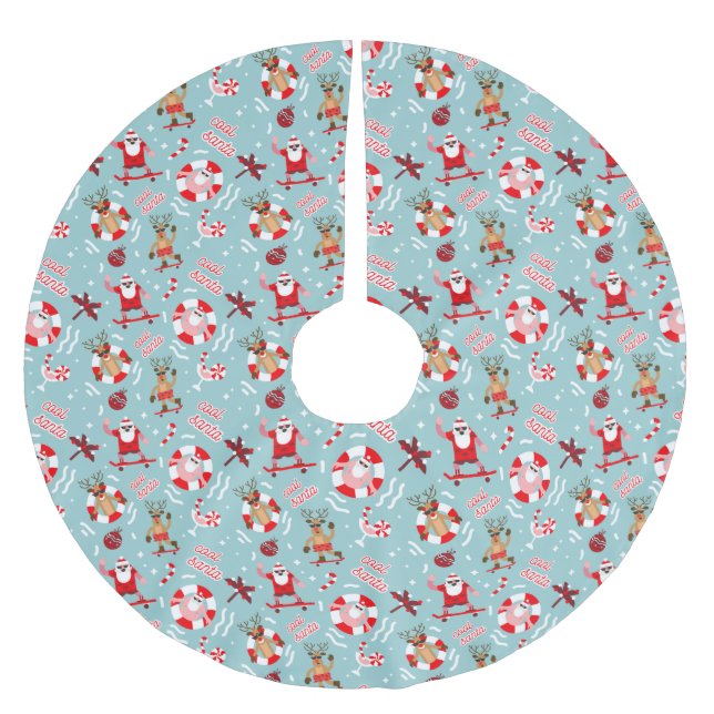 Funny Tropical Santa Julgransmatta Borstad Polyester (Framsidan)