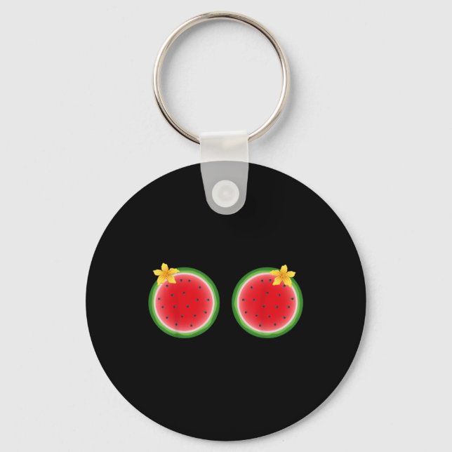 Funny Tropical Watermelon slice S Summer Vacation Nyckelring (Framsida)