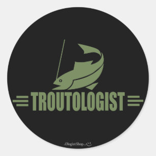 Funny Trout Fishing Runt Klistermärke