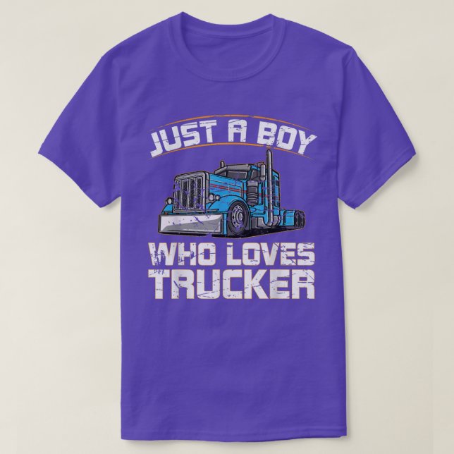 Funny Truck Just A Boy Who Loves Trucks  T Shirt (Design framsida)