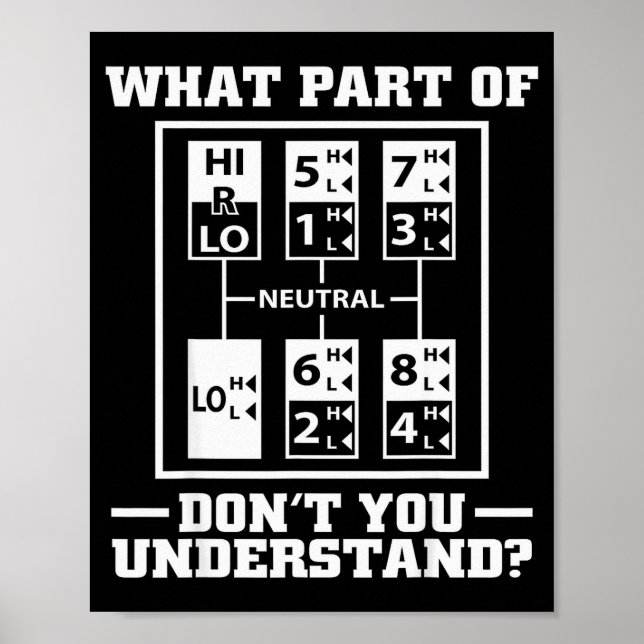 Funny Trucker Design For Men Big Rig Trucker Truck Poster (Framsidan)