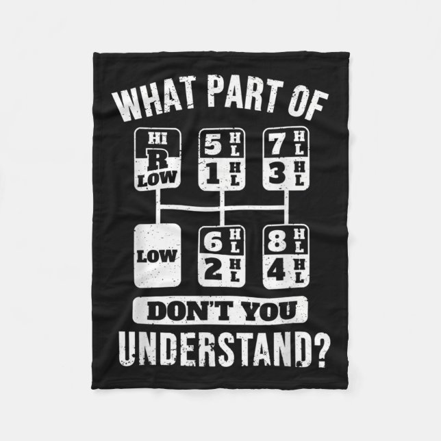 Funny Trucker Lastbil Driver Gear Stick Shift Fleecefilt (Framsidan)