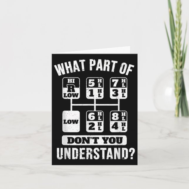 Funny Trucker Lastbil Driver Gear Stick Shift Kort (Framsida)