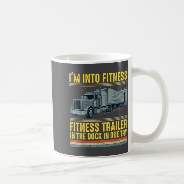 Funny Trucker Quote I'm Into Fitness Trailer Docki Kaffemugg (Höger)