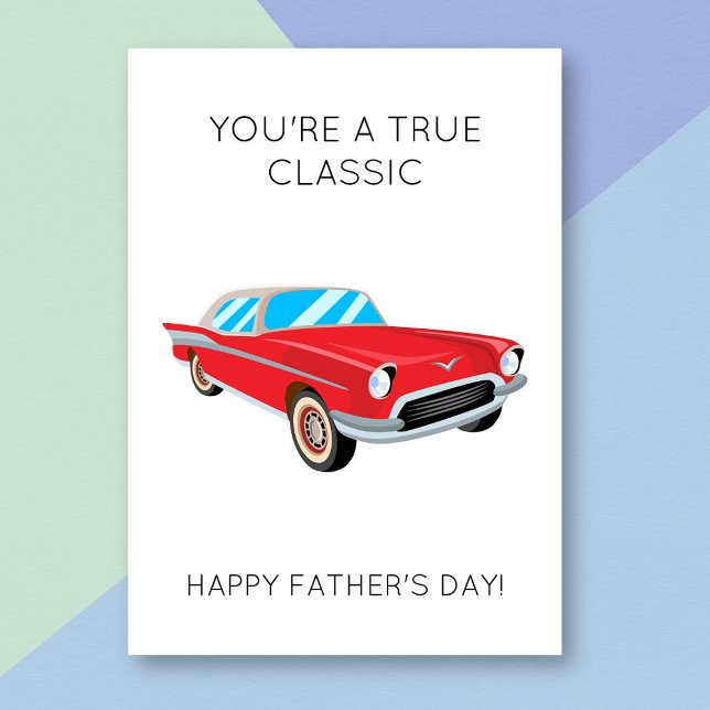 Funny True Classic Car Pun Fars dag Card Kort (Skapare uppladdad)