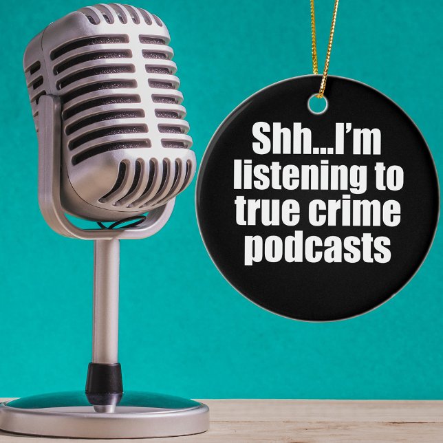 Funny True Crime Podcast Fläkt Julgransprydnad Keramik (Skapare uppladdad)