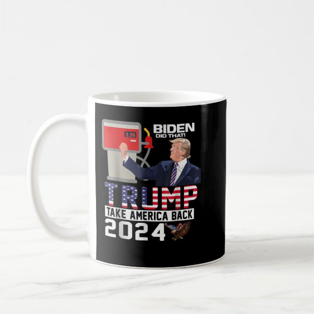 Funny Trump 2024 Flagga Anti Joe Biden Elak Tweets Kaffemugg (Vänster)