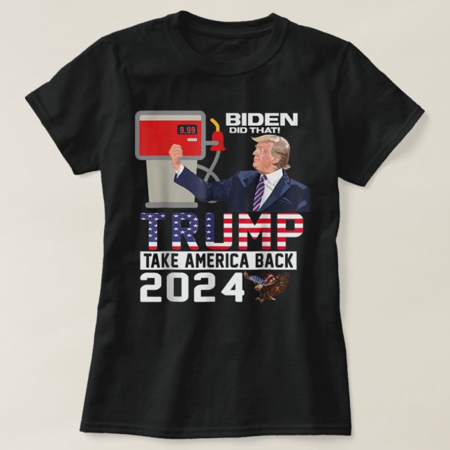 Funny Trump 2024 Flagga Anti Joe Biden Elak Tweets T Shirt (Design framsida)