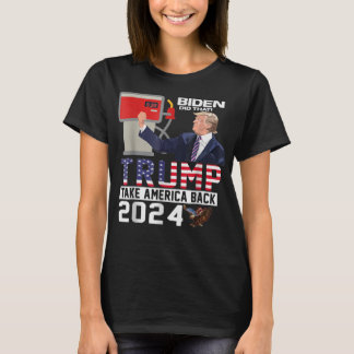 Funny Trump 2024 Flagga Anti Joe Biden Elak Tweets T Shirt