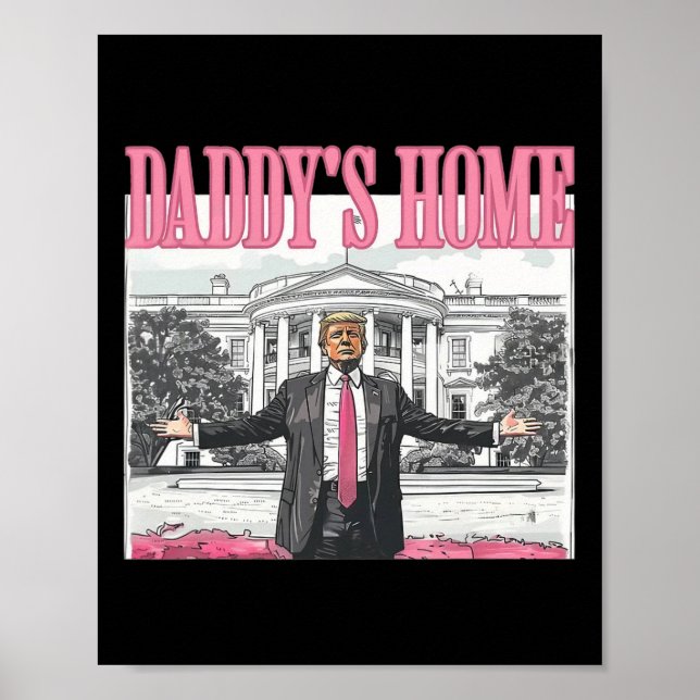 Funny Trump 2024 Pappor Home White House Rosa Poster (Framsidan)