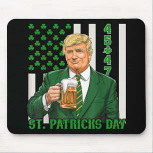 Funny Trump 45 47 American Flagga St. Patric Musmatta