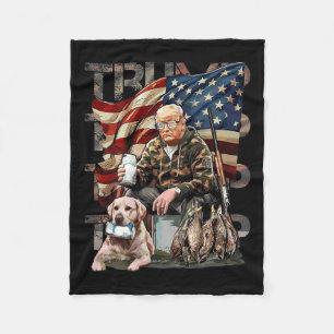 Funny Trump 45 47 Hunting Beer Ankor Us Flagga Cam Fleecefilt