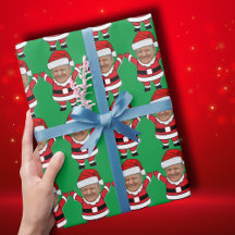 Funny Trump Anpassningsbar Ansikte Photo Santa Hea