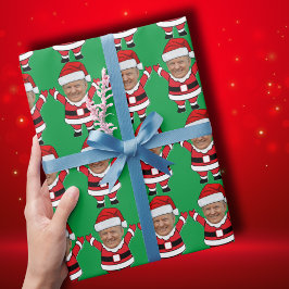 Funny Trump Anpassningsbar Ansikte Photo Santa Hea Presentpapper