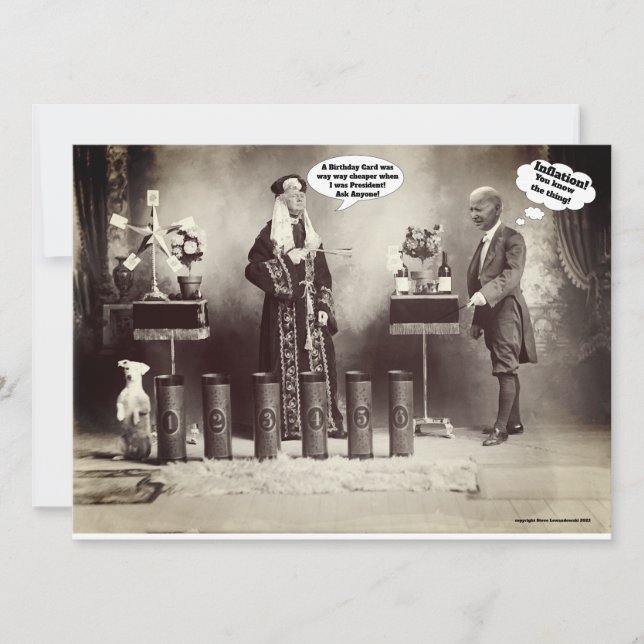 Funny Trump Biden 1910 Magic Act Birthday Card (Framsida)