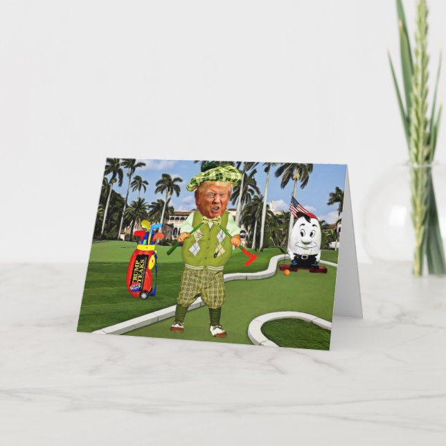 Funny Trump Birthday Card - Golf Kort (Framsida)