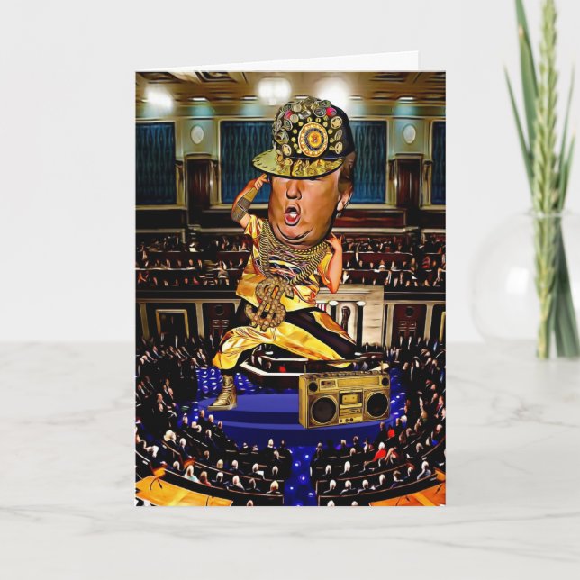 Funny Trump Birthday Card - Hip hop Kort (Framsida)