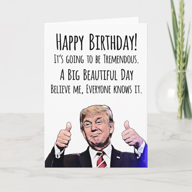 Funny Trump Birthday Card - Politiskt humor MAGA Kort (Framsida)