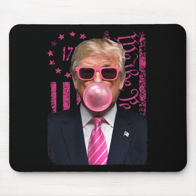 Funny Trump Bubble Gum Rosa USA flagga Musmatta (Framsidan)