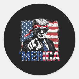 Funny Trump Bukt i USA:s merica Trump Apparel Runt Klistermärke